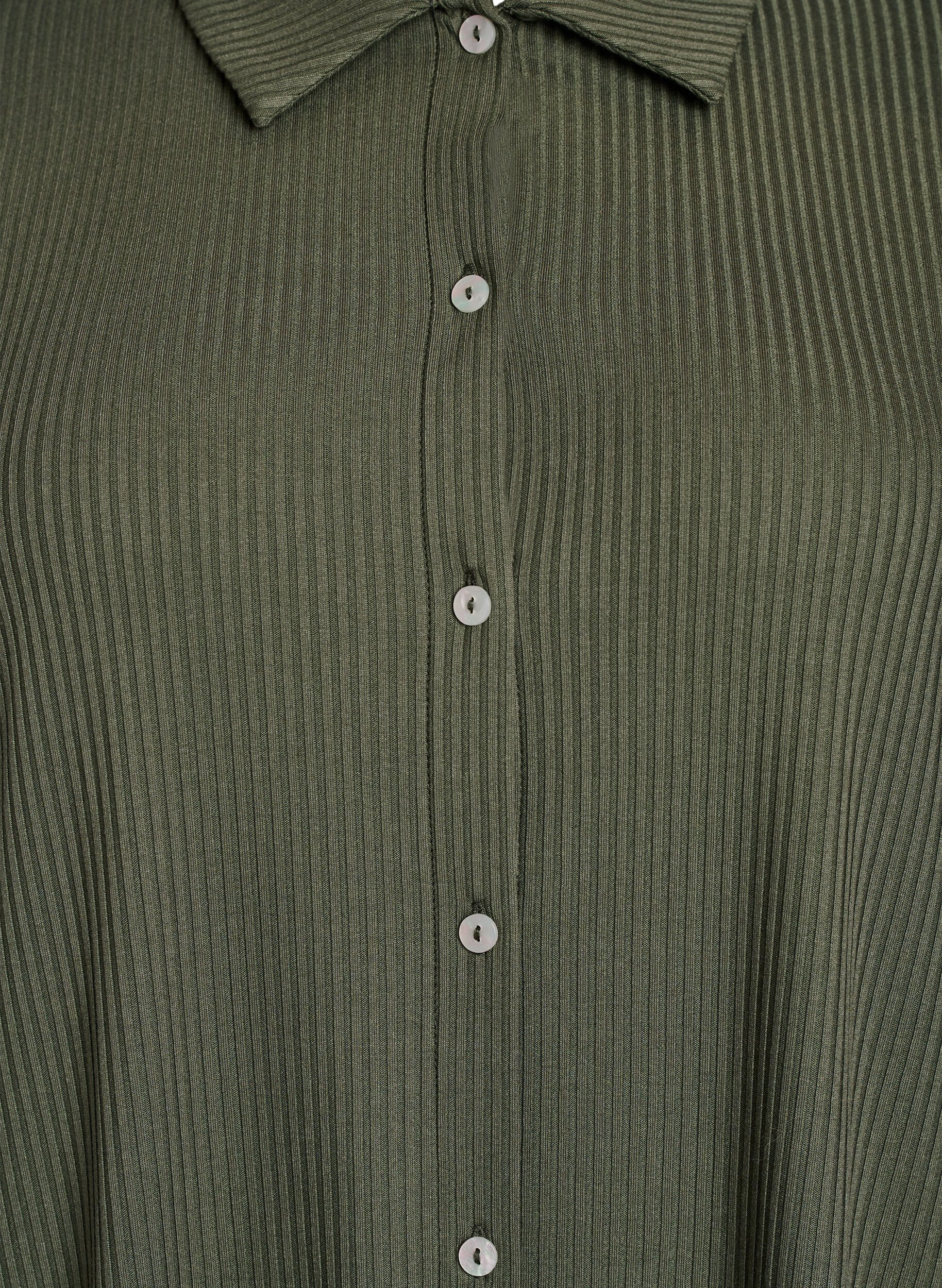 Zizzi Robe maxi en jersey avec col et manches courtes., Vert, Packshot image number 2