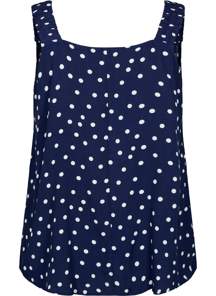 Top en viscose imprimé avec forme en A, Peacoat Dot, Packshot image number 1