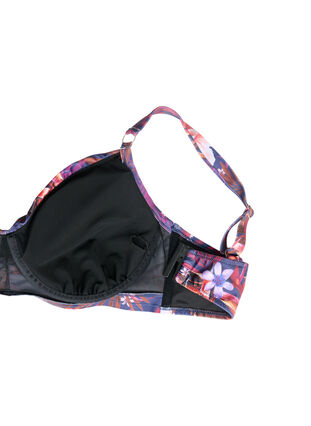 Soutien-gorge de bikini imprimé avec armature, Purple Flower, Packshot image number 3