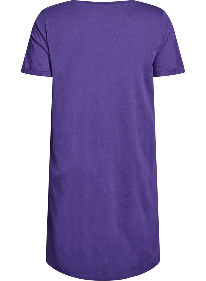 Chemise de nuit &agrave; manches courtes en coton biologique, Violet, Packshot image number 1