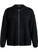 Cardigan en maille avec zip, Noir, Packshot image number 0