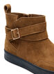 Bottines coupe large en daim, Tobacco Brown, Packshot image number 3