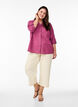 Chemisier en coton avec un col en V, Bordeaux, Model image number 1