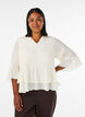 Blouse &agrave; manches 3/4 et volants, Vanille, Model image number 0