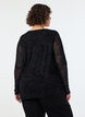 Blouse en maille avec imprim&eacute; cachemire et ourlet asym&eacute;trique, Noir, Model image number 2