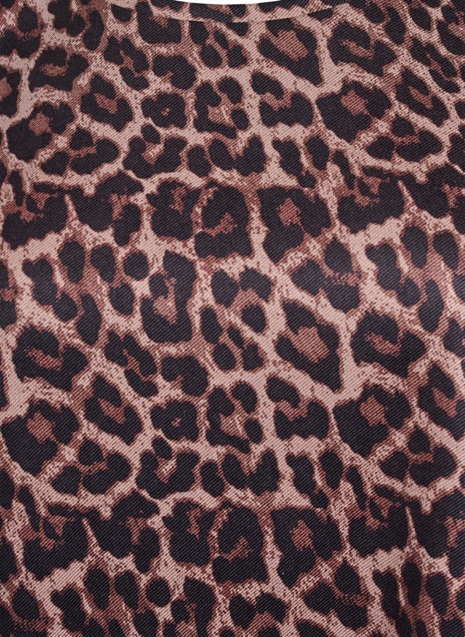 Zizzi Robe en trap&egrave;ze courte avec manches 7/8, Marron, Packshot image number 2