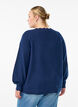 Blouse en maille &agrave; bords ondul&eacute;s, Bleu, Model image number 2