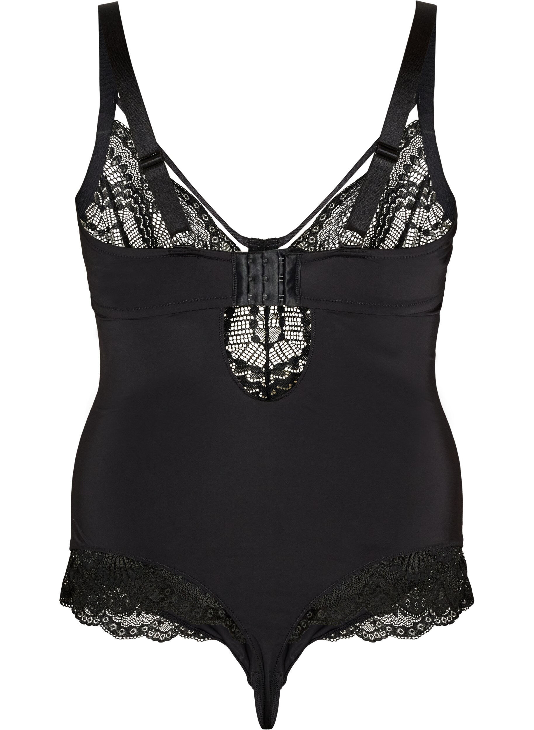 ZizziBody en dentelle &agrave; armatures avec d&eacute;tails de lani&egrave;res, Noir, Packshot image number 1