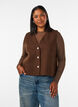 Gilet &agrave; col V avec boutons, Marron, Model image number 0