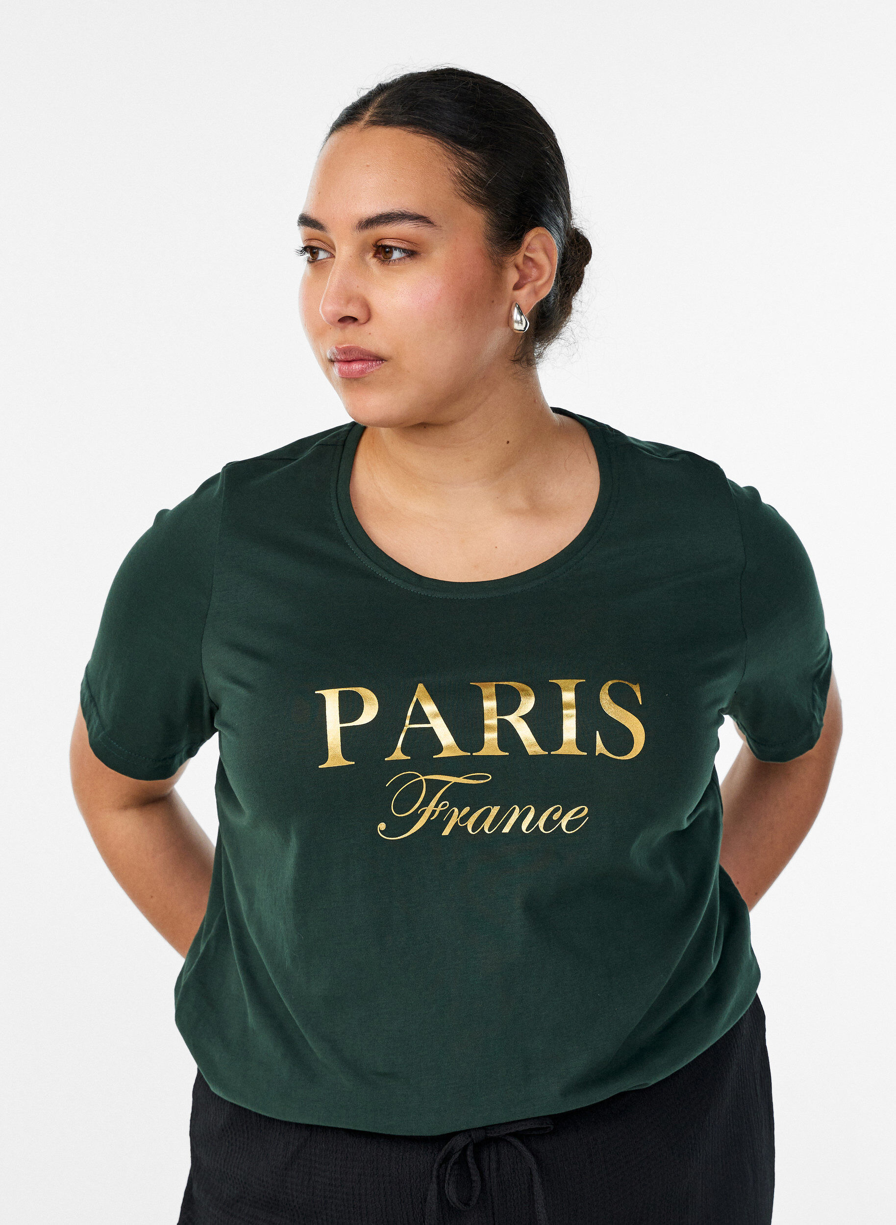 T-shirt imprim&eacute;, Vert, Model