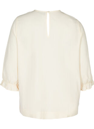 Blouse avec broderie anglaise et manches 3/4, Mother Of Pearl, Packshot image number 1