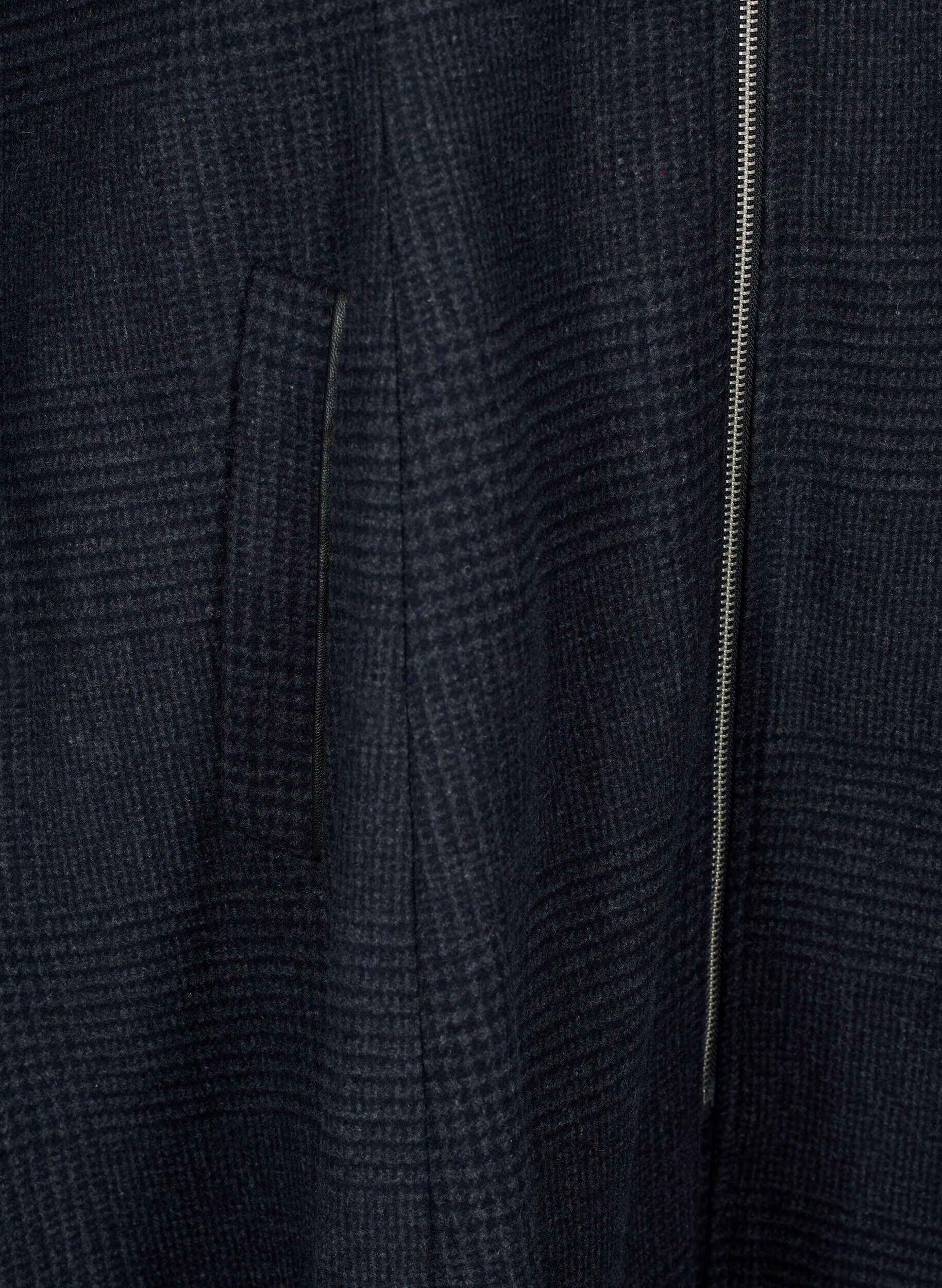 Zizzi Manteau &agrave; carreaux avec de la laine, Dark Grey Melange, Packshot image number 3