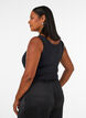Top Basic ajust&eacute; en tissu lisse, Noir, Model image number 2