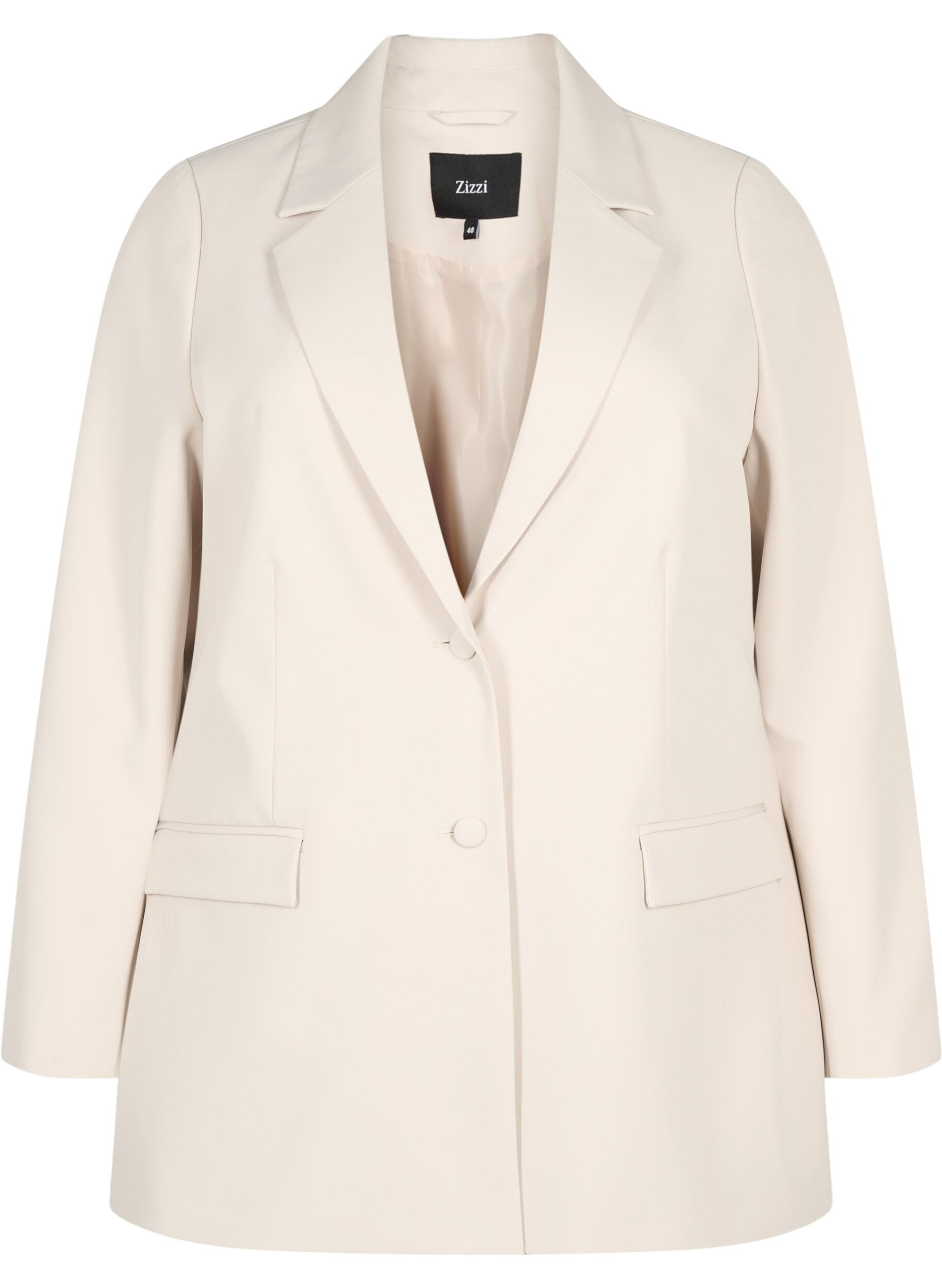 Zizzi Blazer classique avec fermeture &agrave; boutons, Pumice Stone, Packshot image number 0