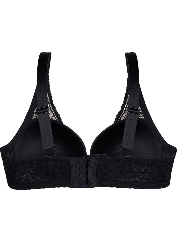 Soutien-gorge moulé avec dentelle, Black, Packshot image number 1