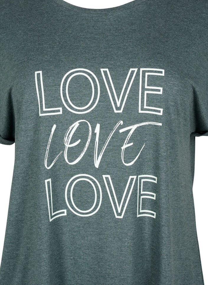 Chemise de nuit à manches courtes avec imprimé de texte, , Packshot image number 2