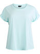 T-shirt &agrave; manches courtes en coton m&eacute;lang&eacute;, Turquoise, Packshot image number 0