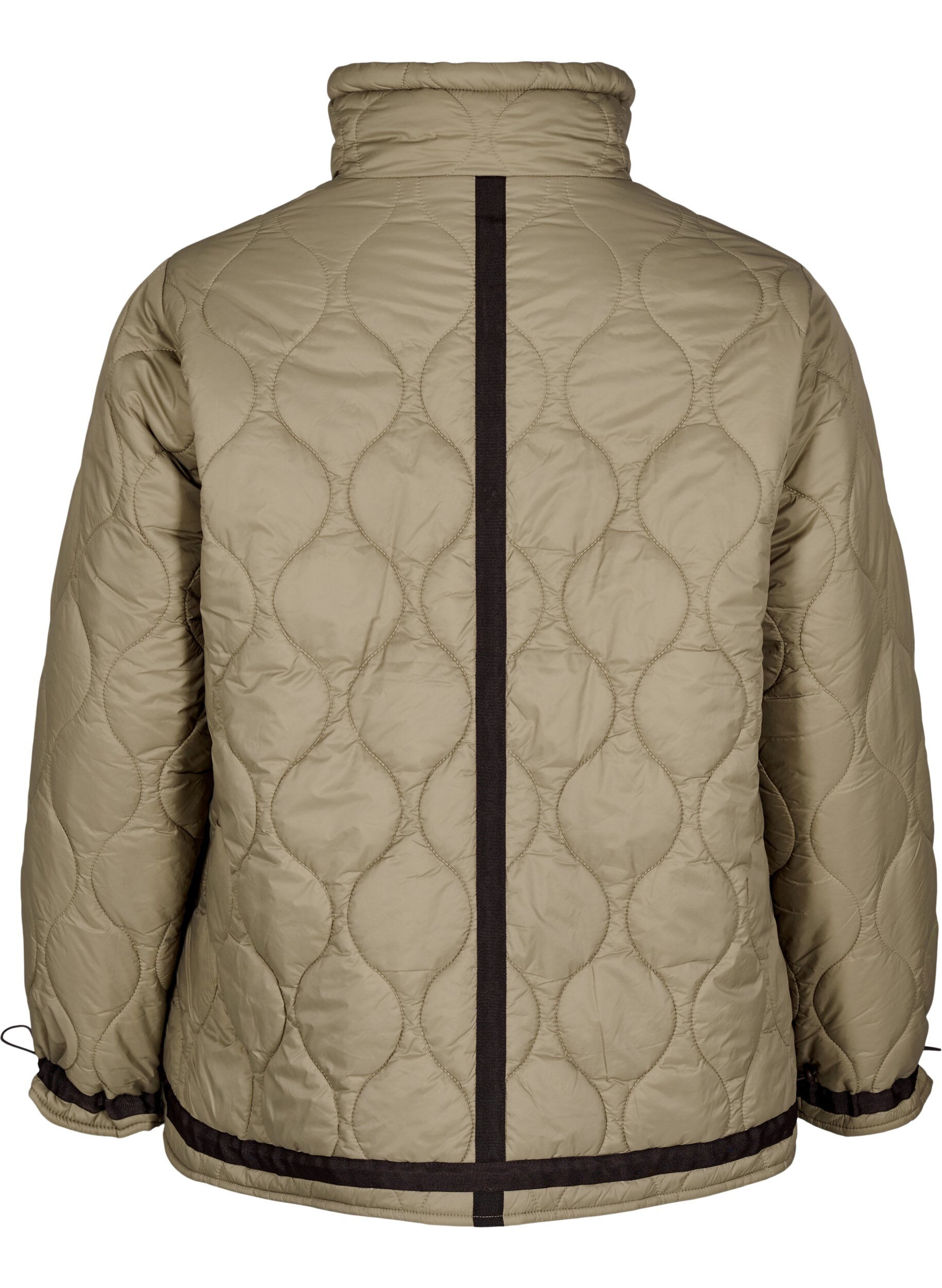Zizzi Veste courte matelass&eacute;e avec d&eacute;tails contrastants, Beige, Packshot image number 1