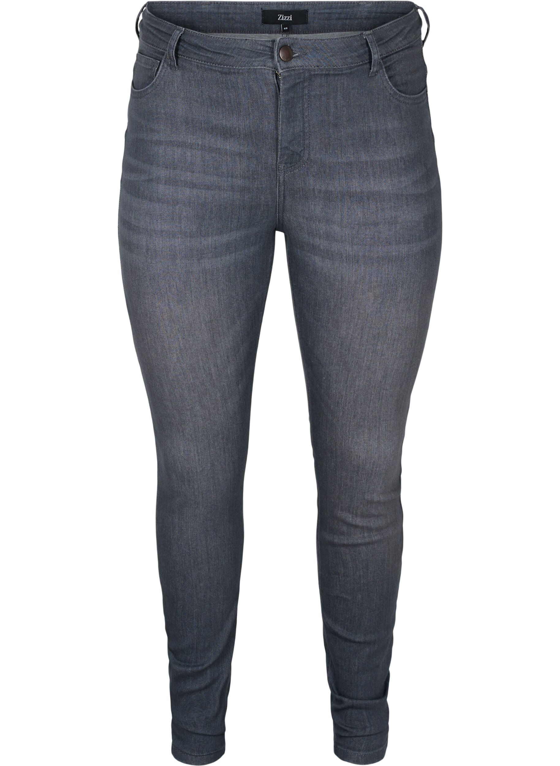 Zizzi Jean Amy taille haute push-up, Grey Denim, Packshot image number 0