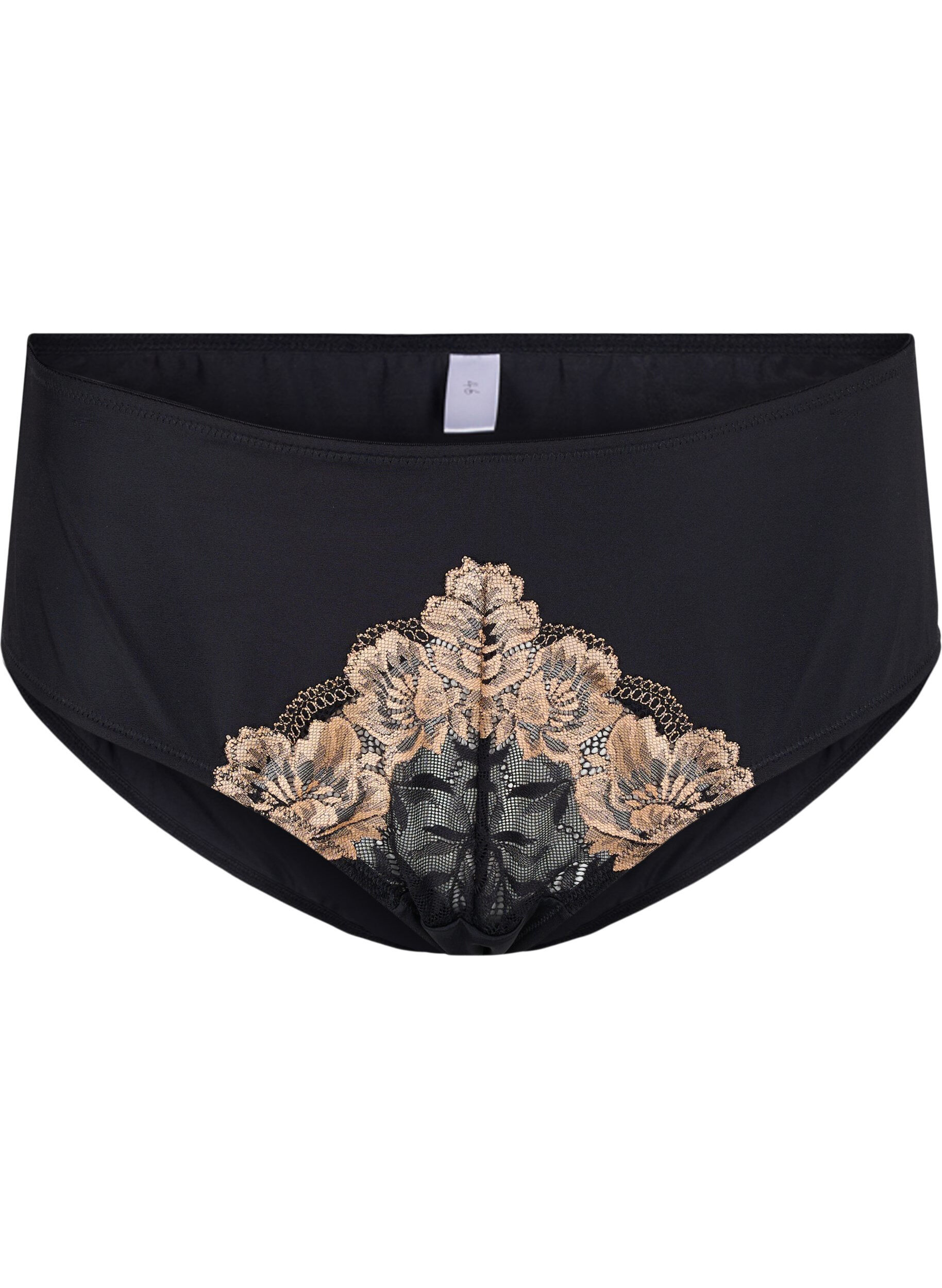 Zizzi Culotte tai avec dentelle, Black, Packshot image number 0