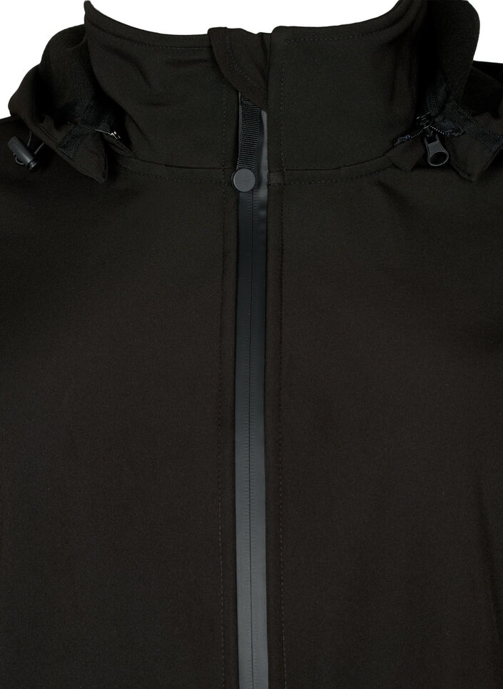 Veste courte softshell avec capuche amovible, Noir, Packshot image number 2