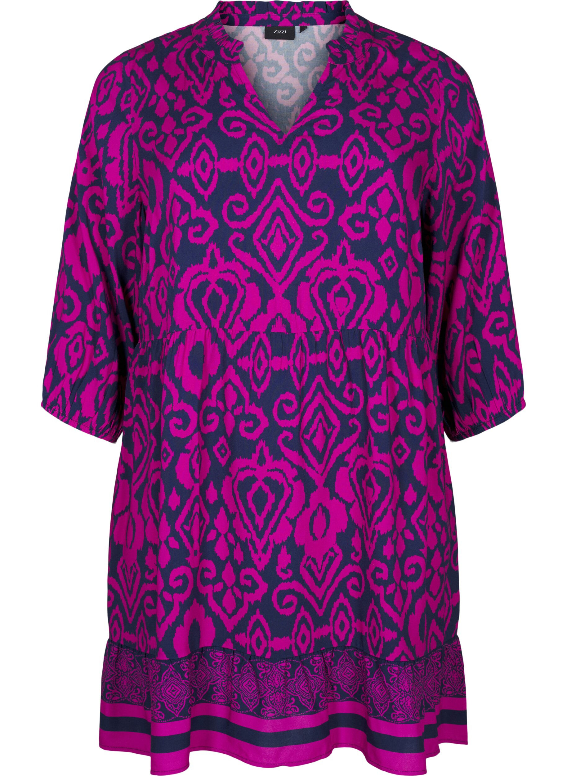 Zizzi Robe courte &eacute;vas&eacute;e et imprim&eacute;e, Night Sky AOP, Packshot image number 0