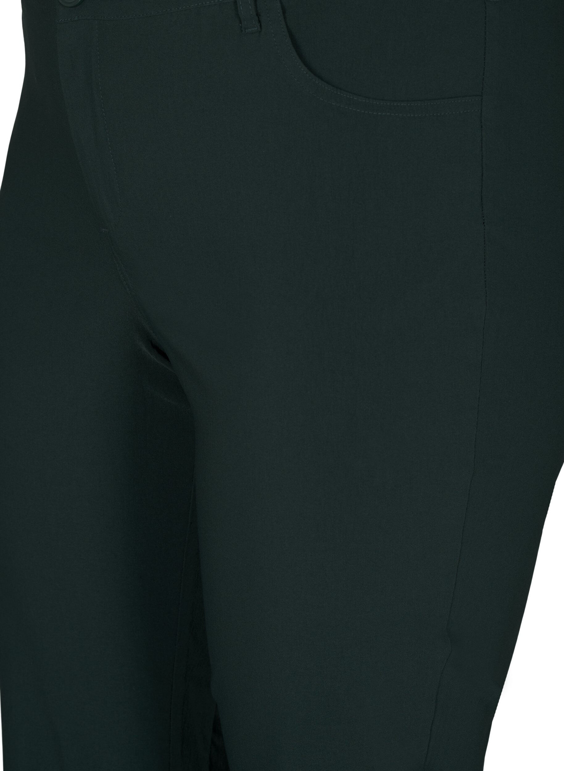Zizzi Pantalon classique en viscose m&eacute;lang&eacute;e, Vert fonc&eacute;, Packshot image number 2