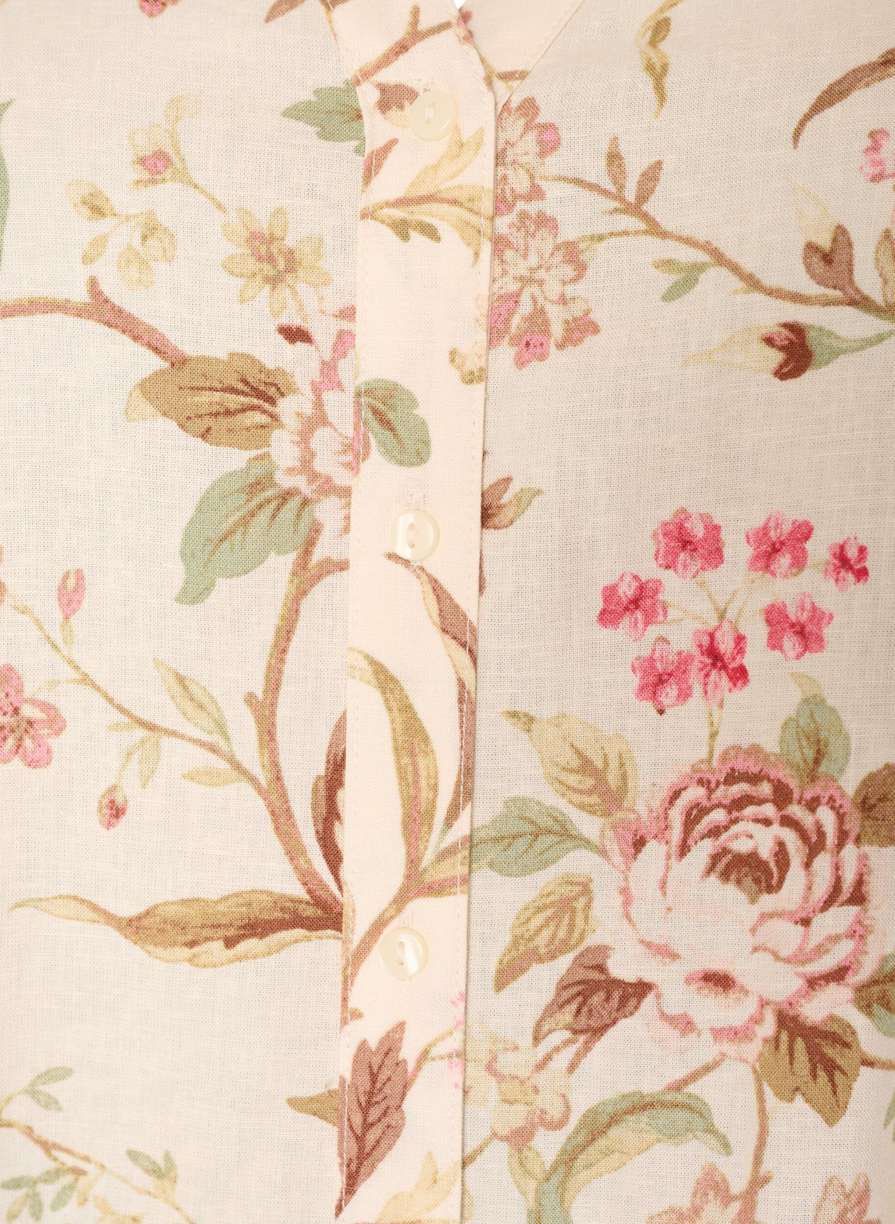 ZizziChemise longue en lin et viscose, Vanille, Packshot image number 2
