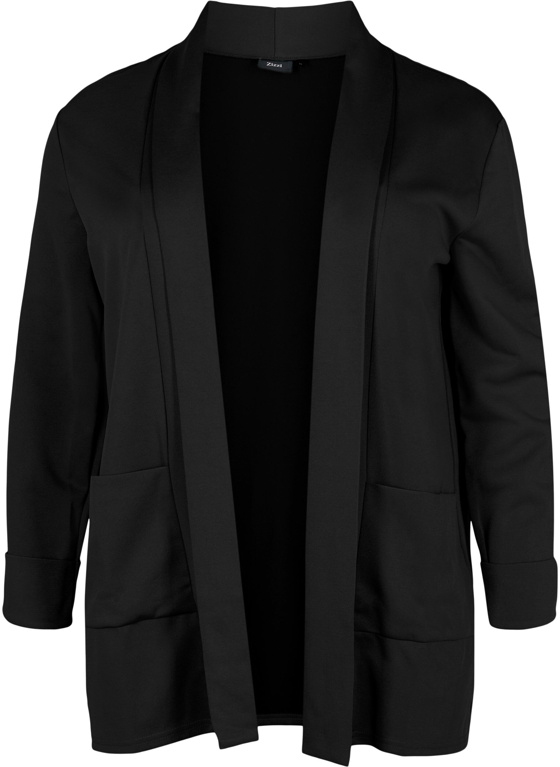 Zizzi Blazer ajour&eacute; &agrave; manches 3/4, Black, Packshot image number 0