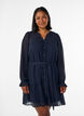 Robe courte avec volants et ceinture &agrave; nouer, Bleu, Model image number 0