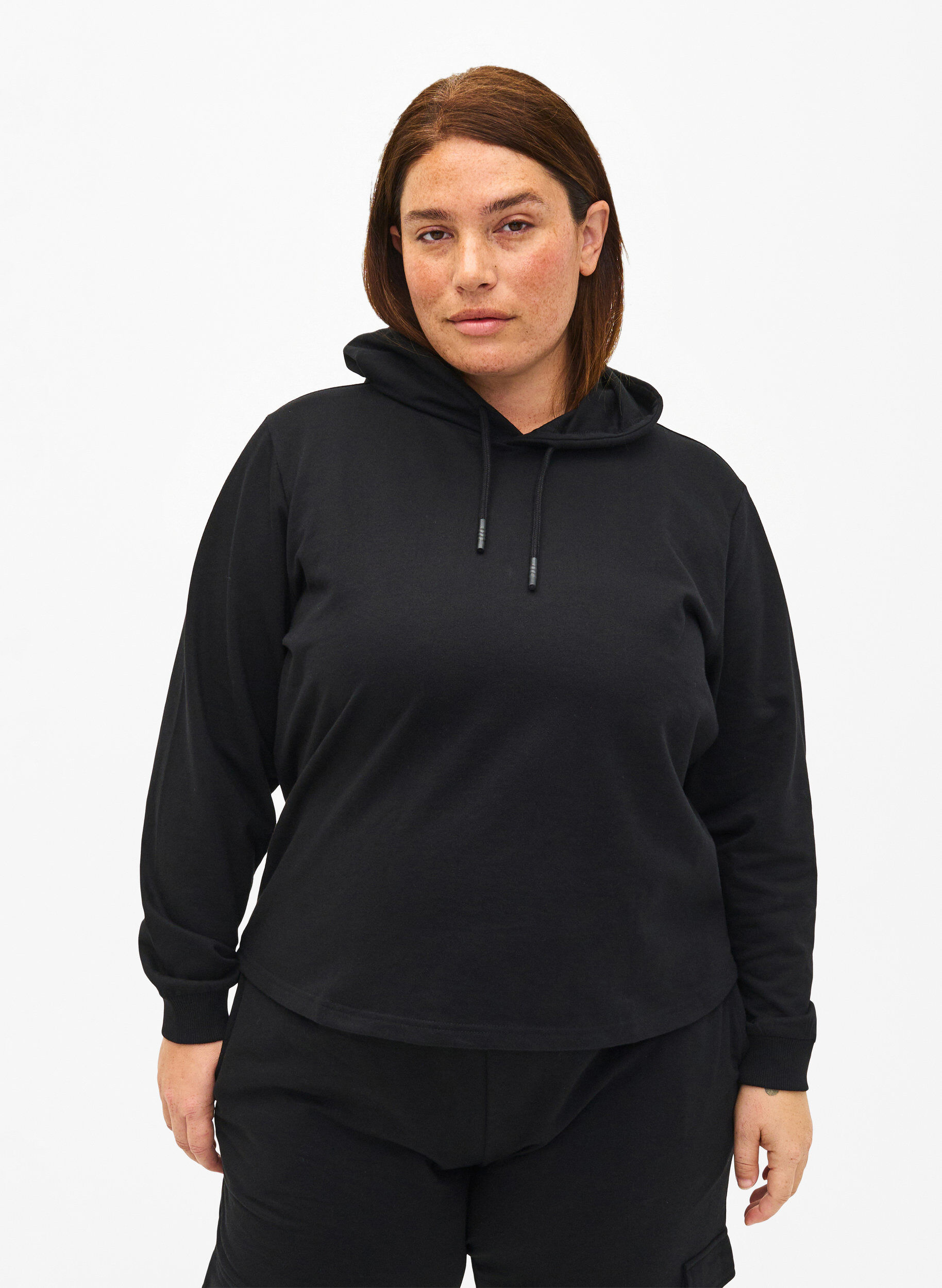 Zizzi Sweat &agrave; capuche, Black, Model image number 0