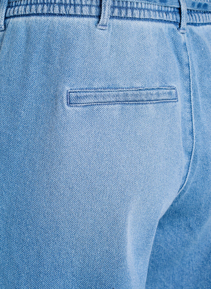 Jean ample &agrave; ceinture &eacute;lastique et cordon de serrage, Bleu Clair, Packshot image number 3