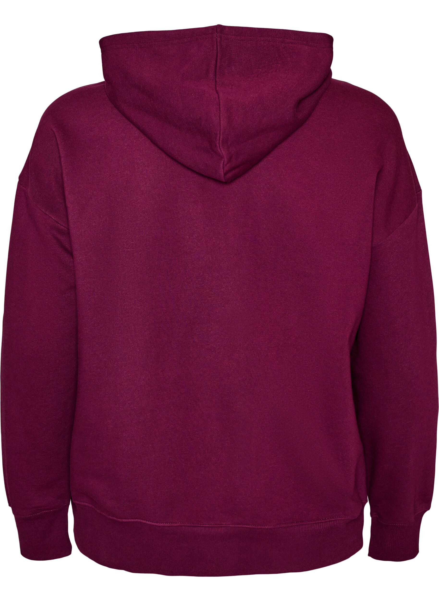 ZizziSweat &agrave; capuche avec imprim&eacute; poitrine, Violet, Packshot image number 1