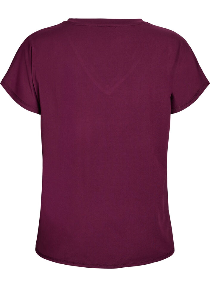 T-shirt de sport ample avec col en v, Bordeaux, Packshot image number 1