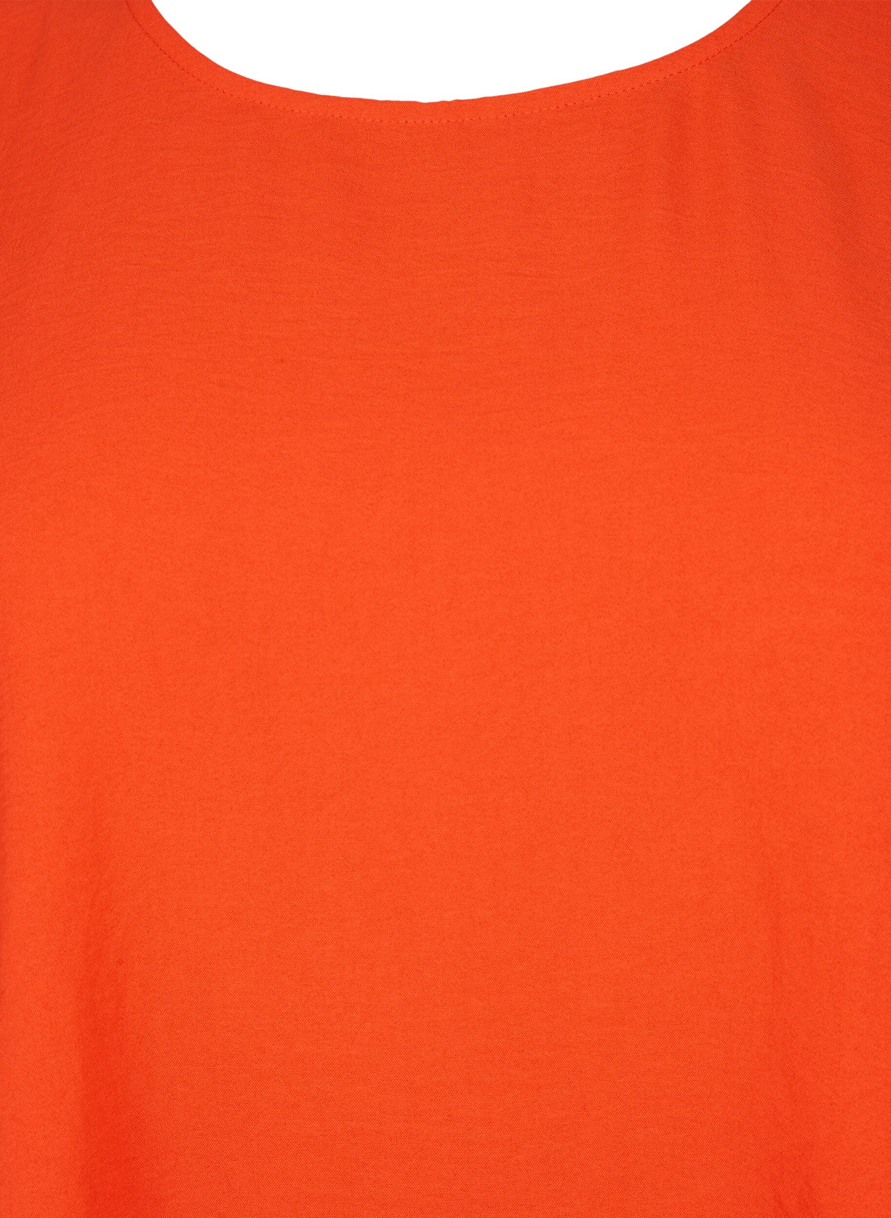 Zizzi Blouse &agrave; manches courtes avec des plis., Orange.com, Packshot image number 2
