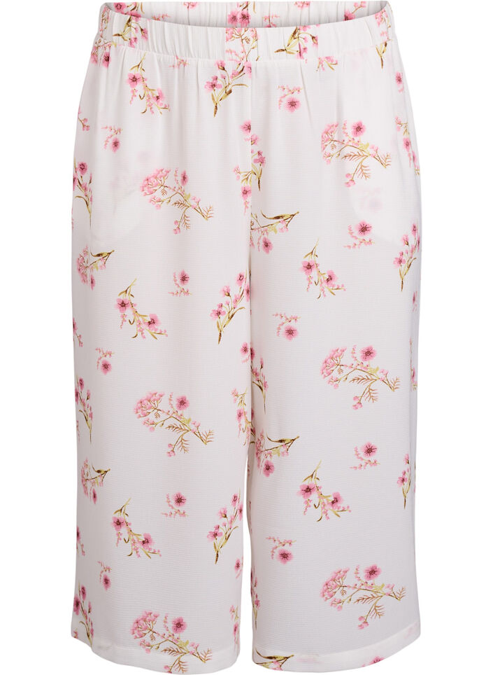 Pantalon ample avec imprim&eacute;, Blanc, Packshot image number 0