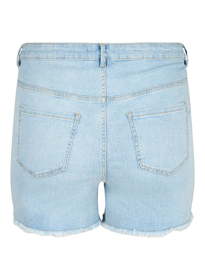 Shorts en jean avec détails vieillis, Light Blue Denim, Packshot image number 1