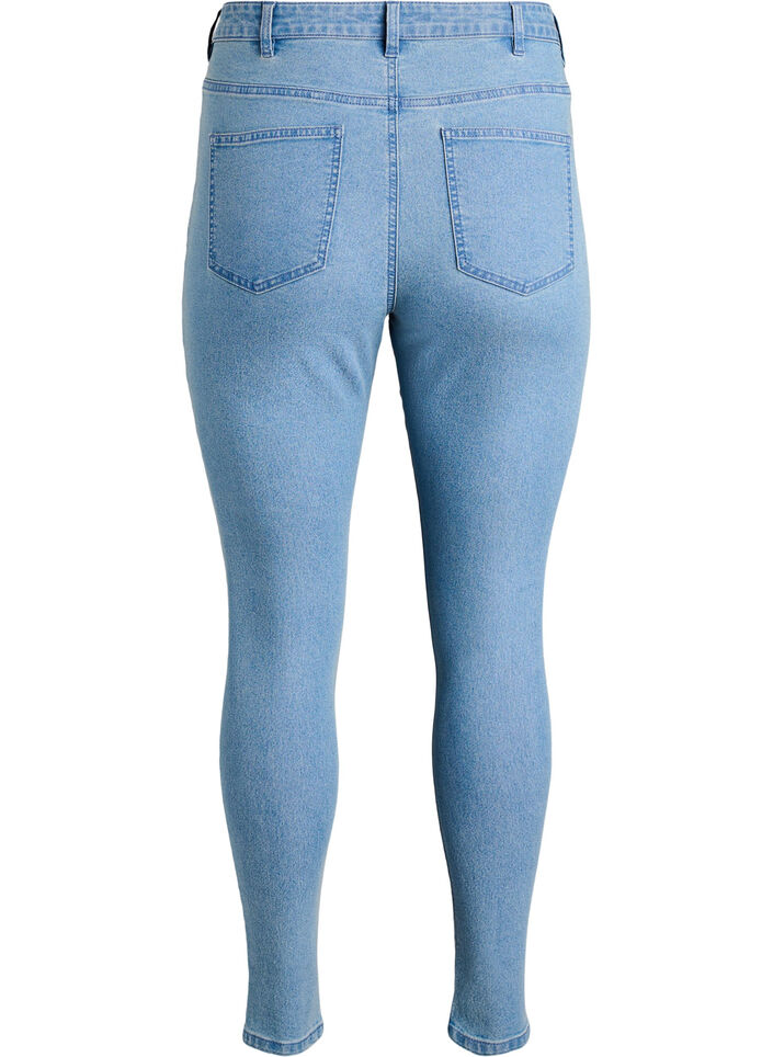 Jean Amy taille haute coupe super slim, Bleu Clair, Packshot image number 1