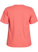 T-shirt rayé à texture côtelée, Corail, Packshot image number 1