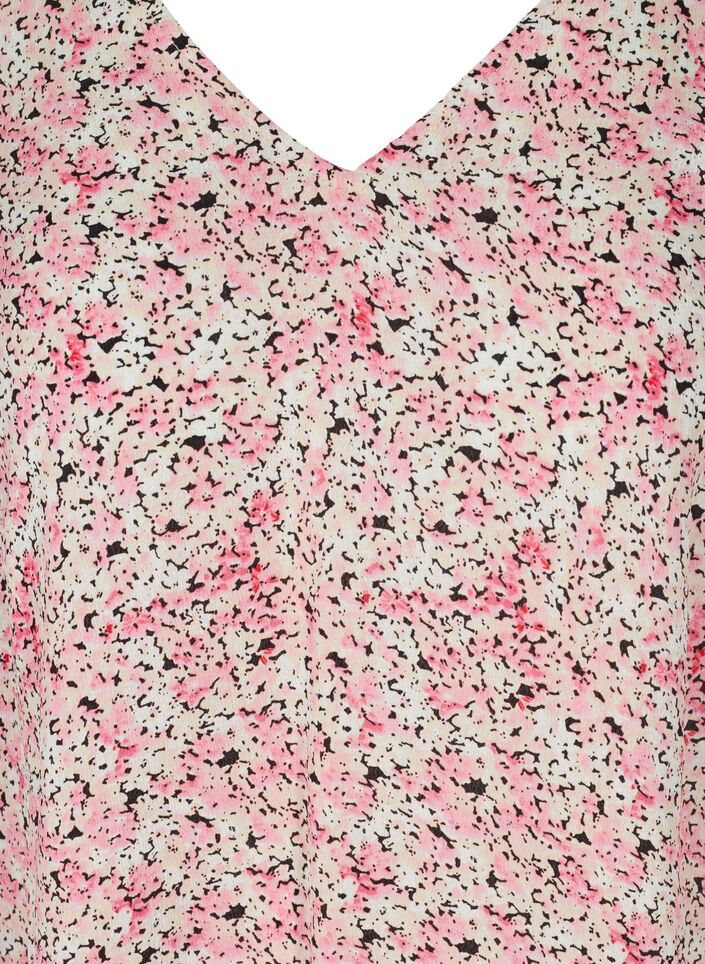 Tunique en viscose avec imprimé et manches courtes, Pink Ditsy AOP, Packshot image number 2