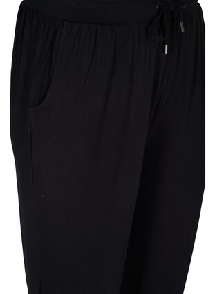 Pantalon ample en viscose avec poches, Black, Packshot image number 2
