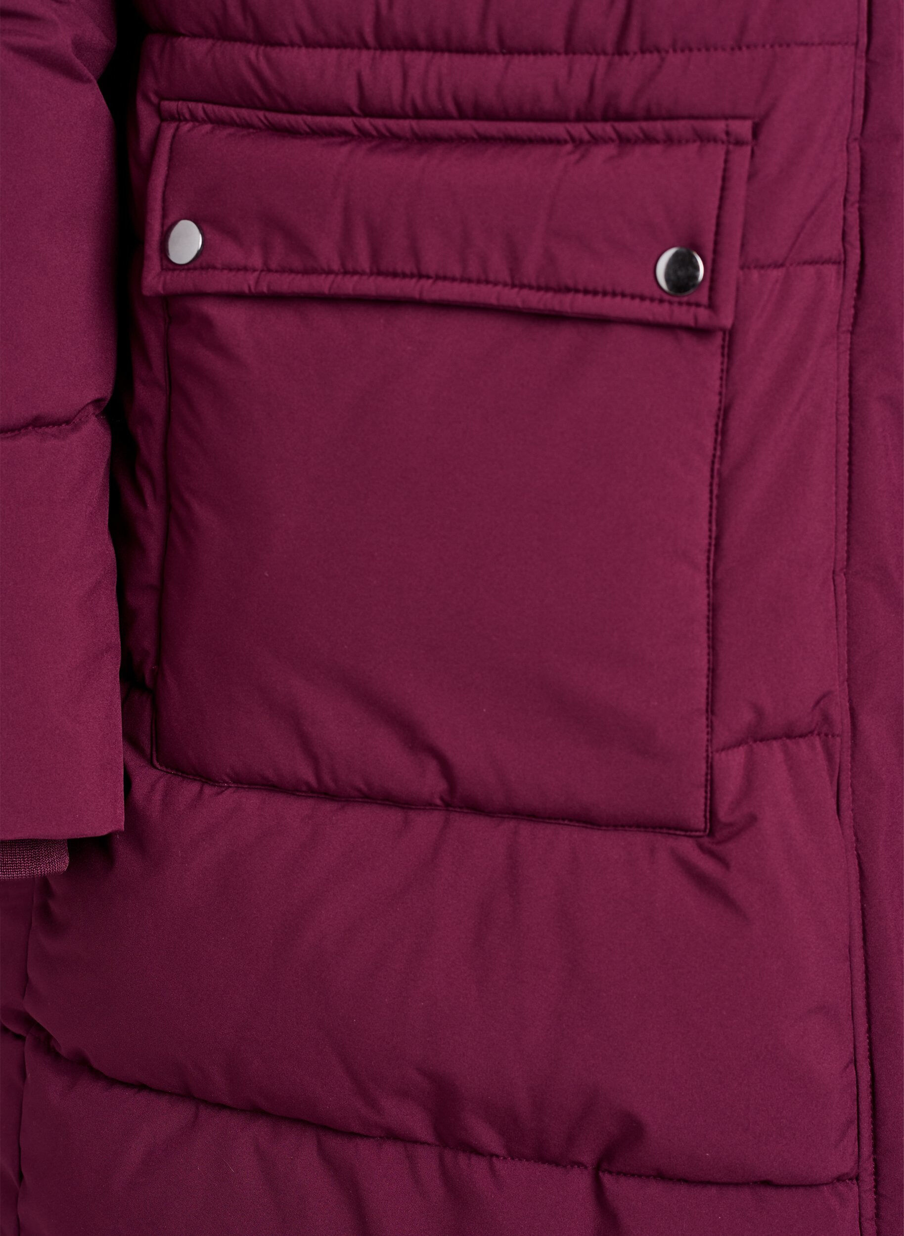 Zizzi Parka d&eacute;perlante avec col en fausse fourrure, Bordeaux fonc&eacute;, Packshot image number 3