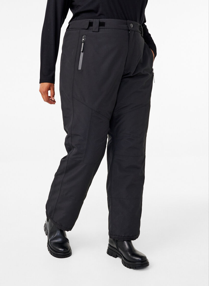 Pantalon de ski avec poches et taille ajustable, Noir, Model image number 2