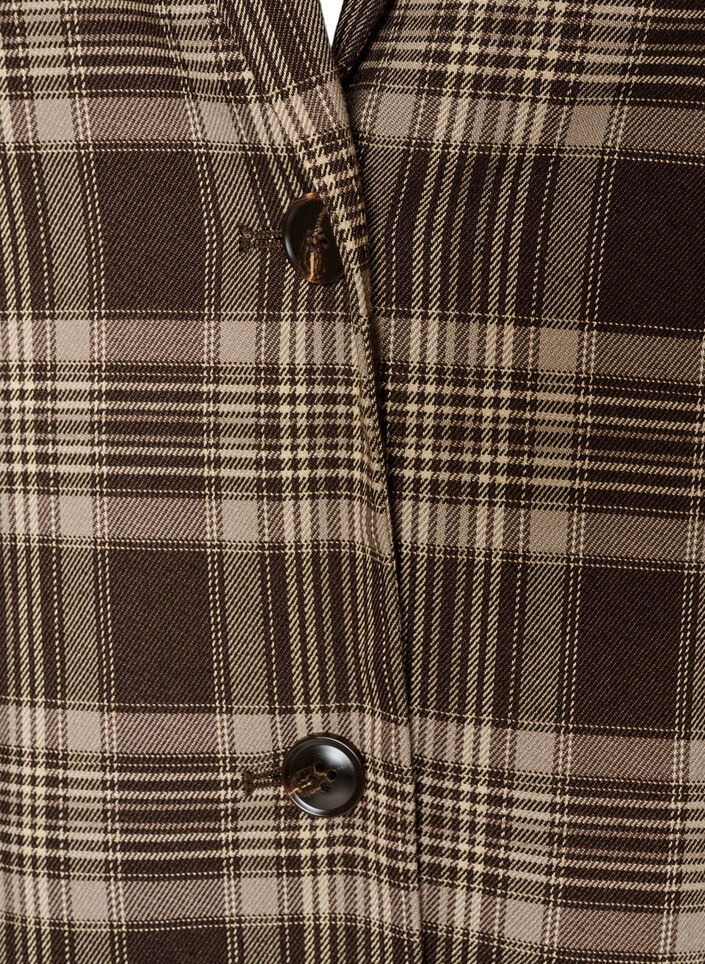 Blazer &agrave; carreaux avec poches et fente au dos, Marron, Packshot image number 2