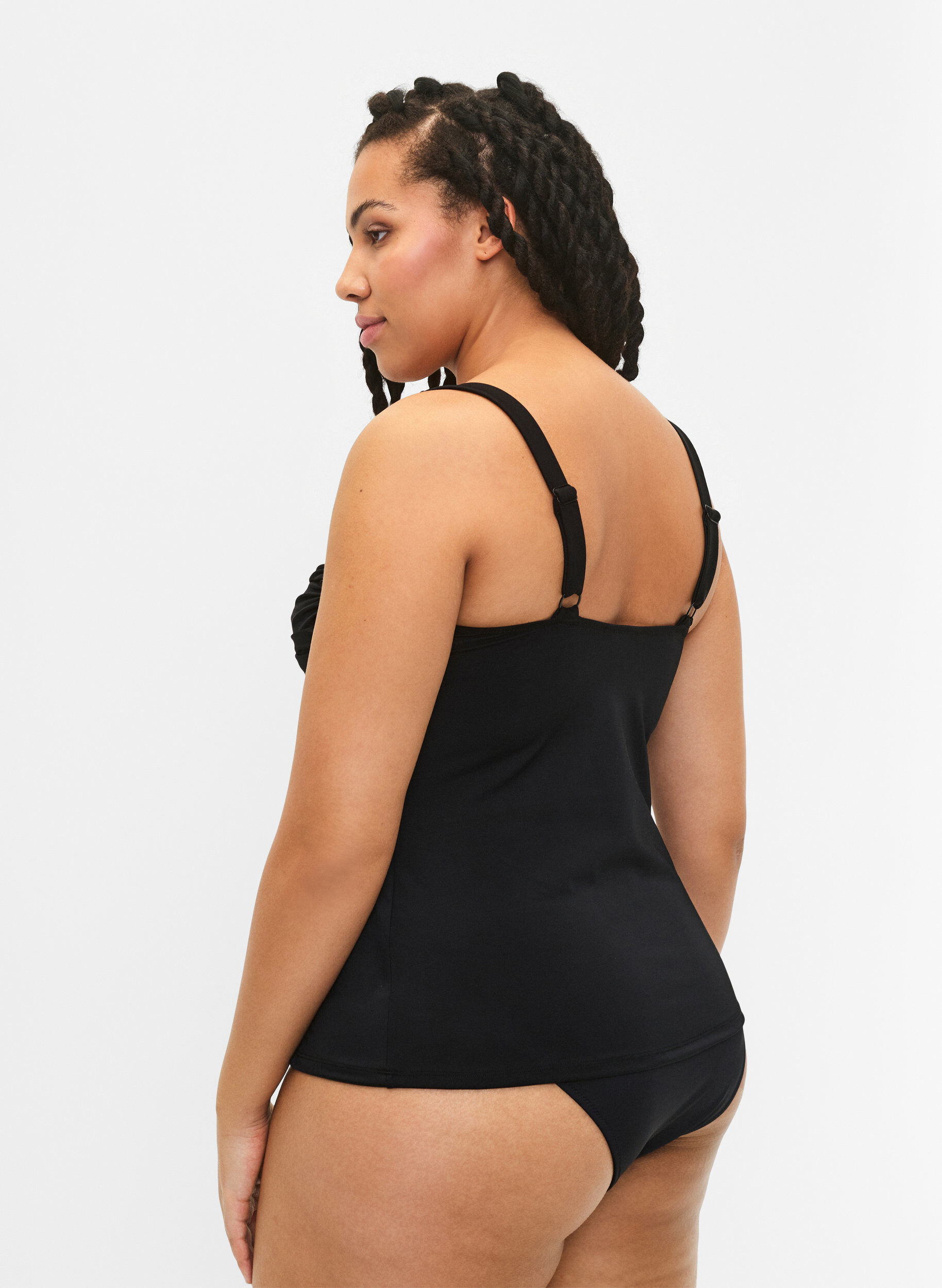 Zizzi Tankini drap&eacute;, Noir, Model image number 2