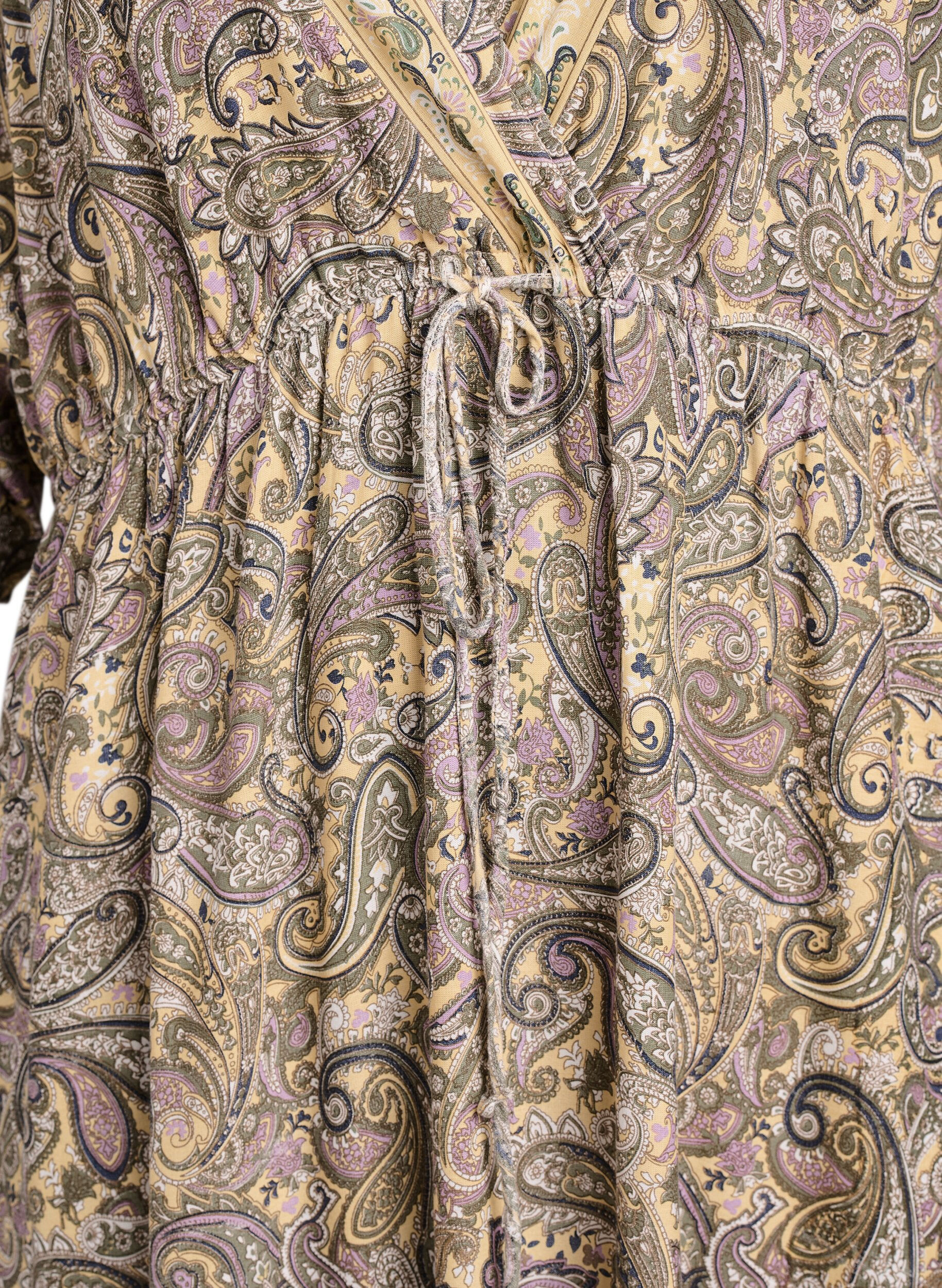 ZizziRobe longue en viscose &agrave; imprim&eacute; cachemire, Jaune, Packshot image number 2