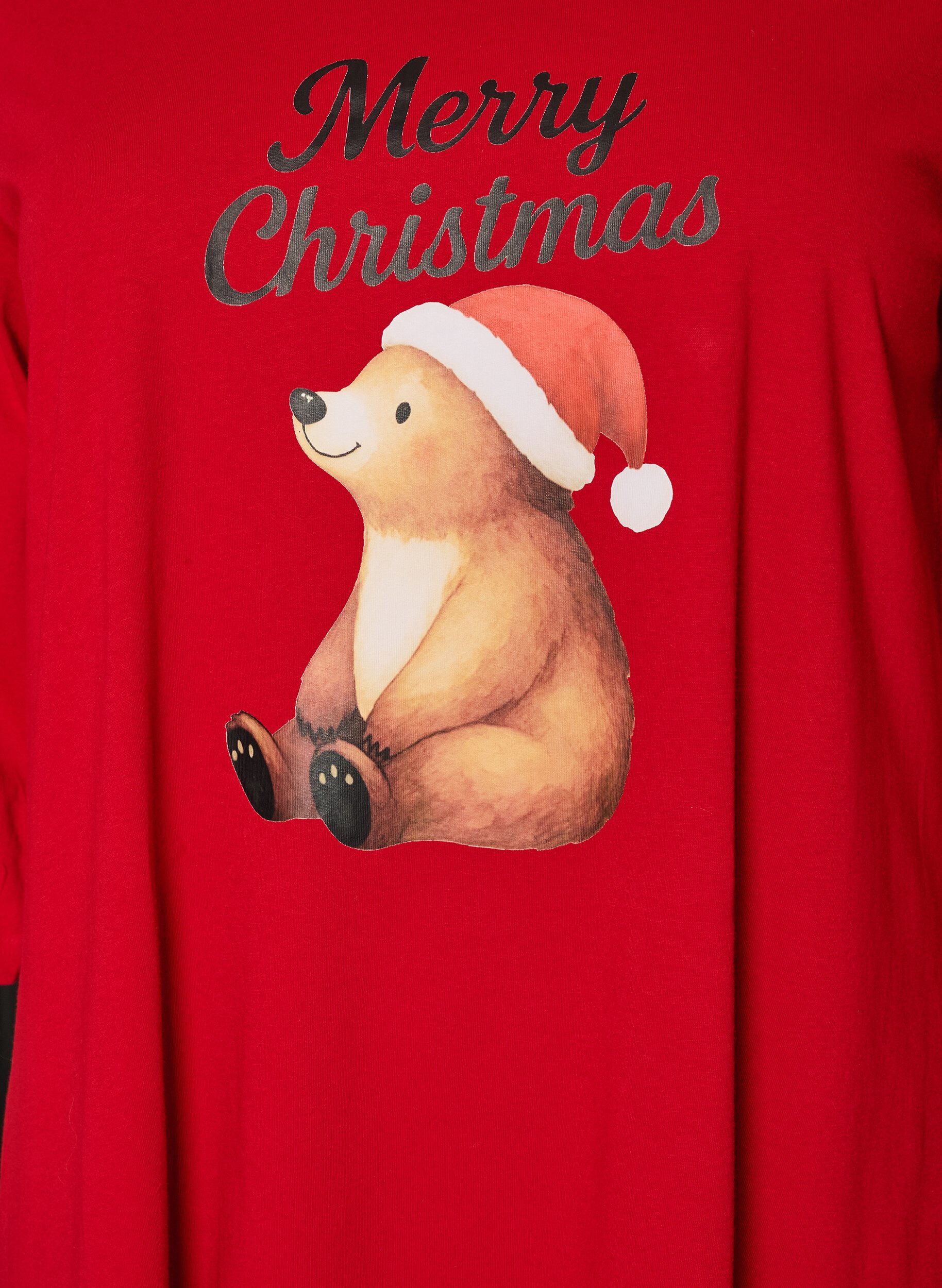 ZizziChemise de nuit en coton bio &agrave; motif de No&euml;l, Rouge, Packshot image number 2