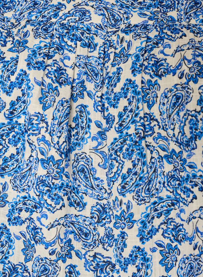 Blouse en coton avec encolure carr&eacute;e, Bleu, Packshot image number 2