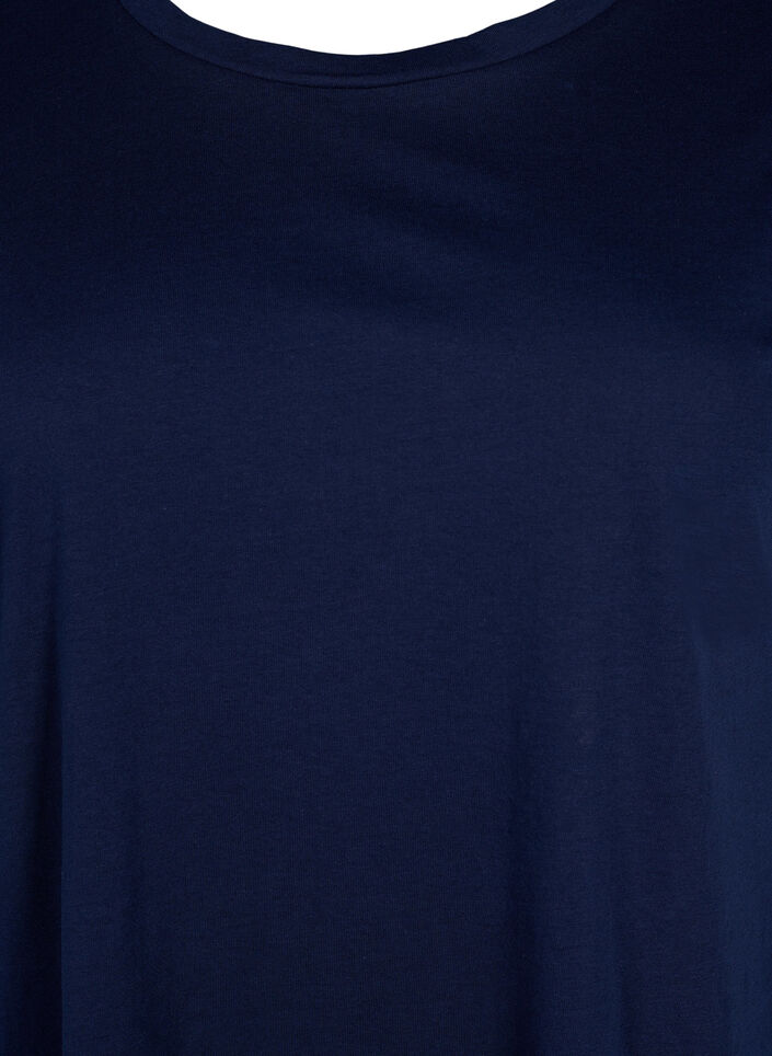 T-shirt &agrave; manches courtes en coton m&eacute;lang&eacute;, Bleu, Packshot image number 2