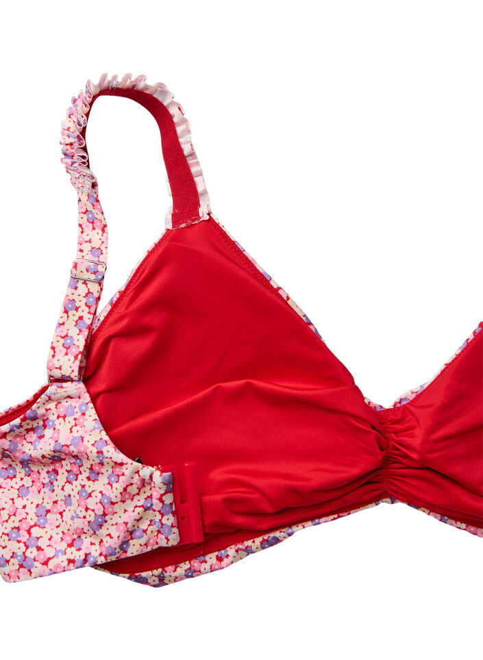 Haut de bikini à motif floral avec rembourrage amovible, Rose, Packshot image number 3